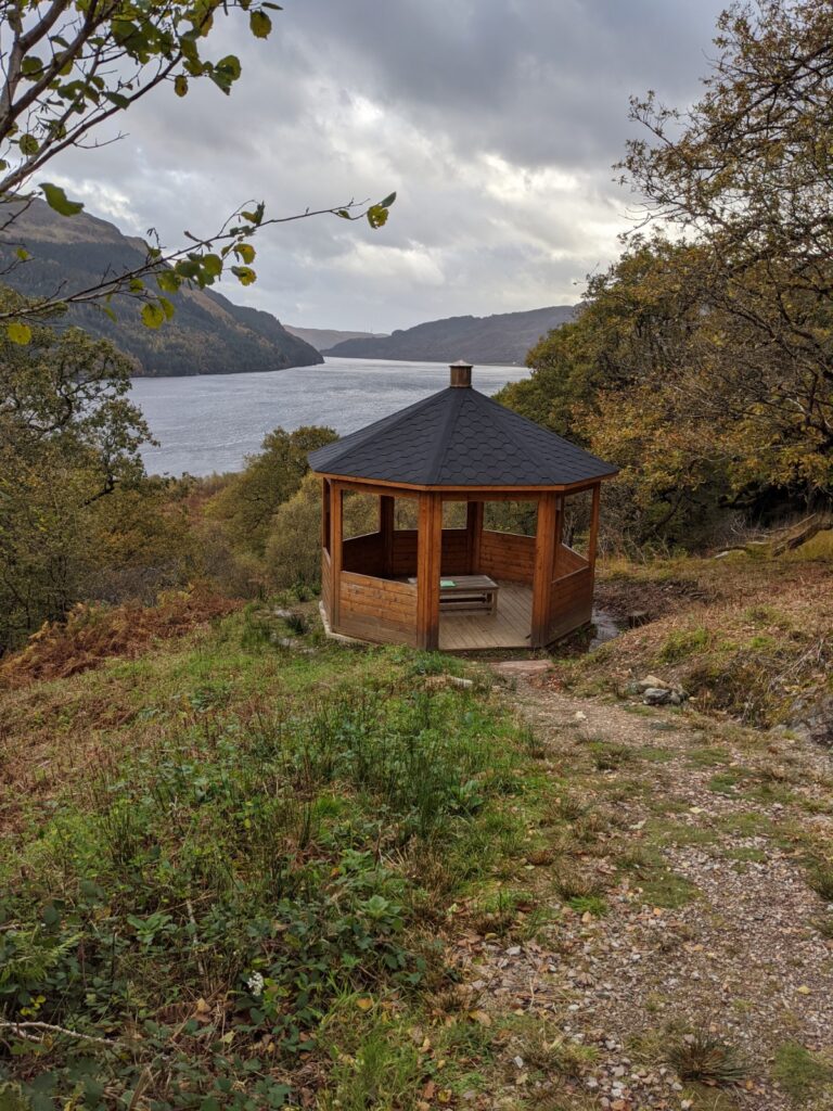 Contemplation Shelter in Cormonachan Community Woodlands