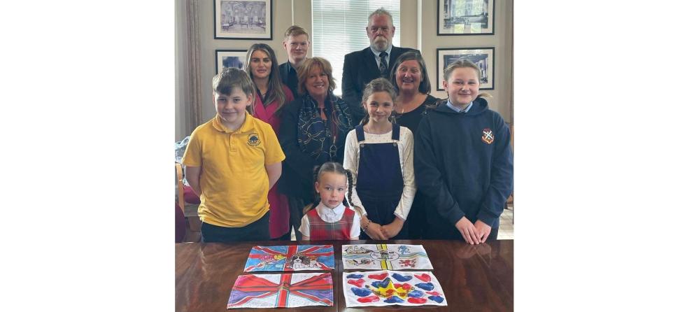 Winners of school competition to create coronation flag