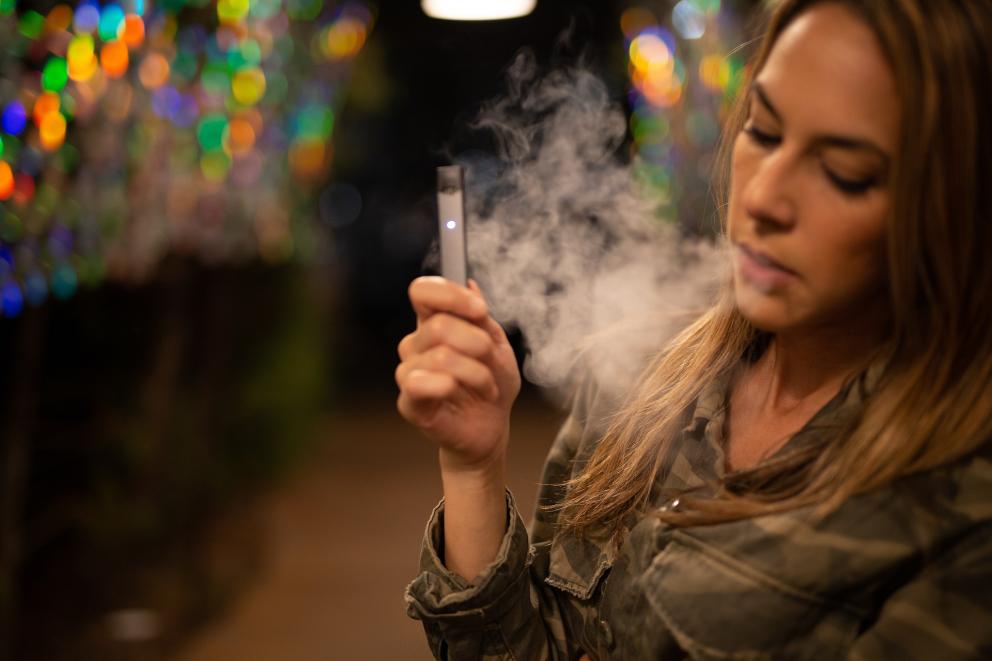 Woman vaping 