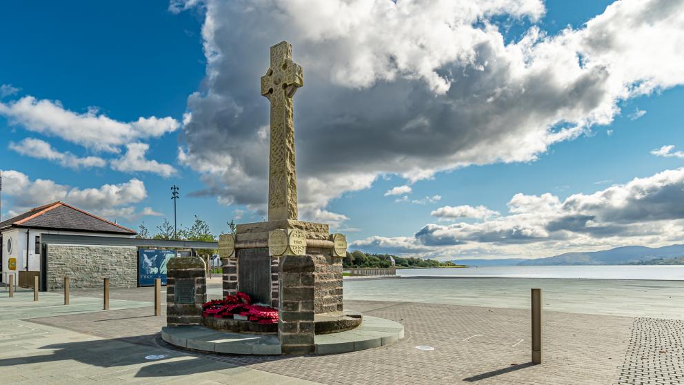 The war memorial at Lochgilphead Front Green 