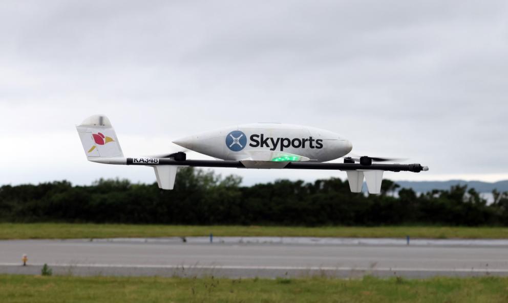 Images shows drone taking off from Oban Airport (credit Kevin McGlynn)