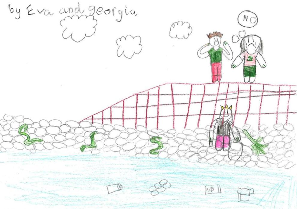 Winning entry from P1-P3, Rhu Primary, by Eva and Georgia