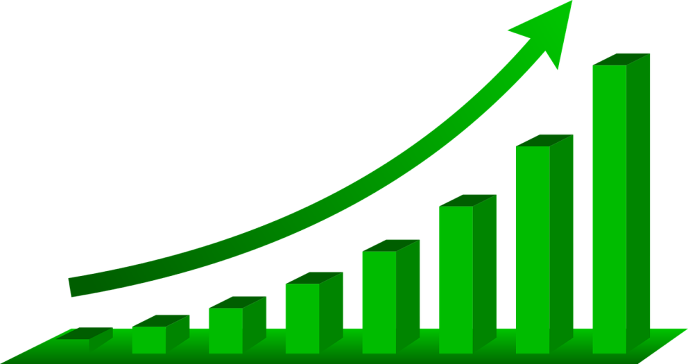 A stock image of a graph showing growth