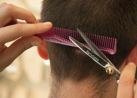 close up of man having a hair cut