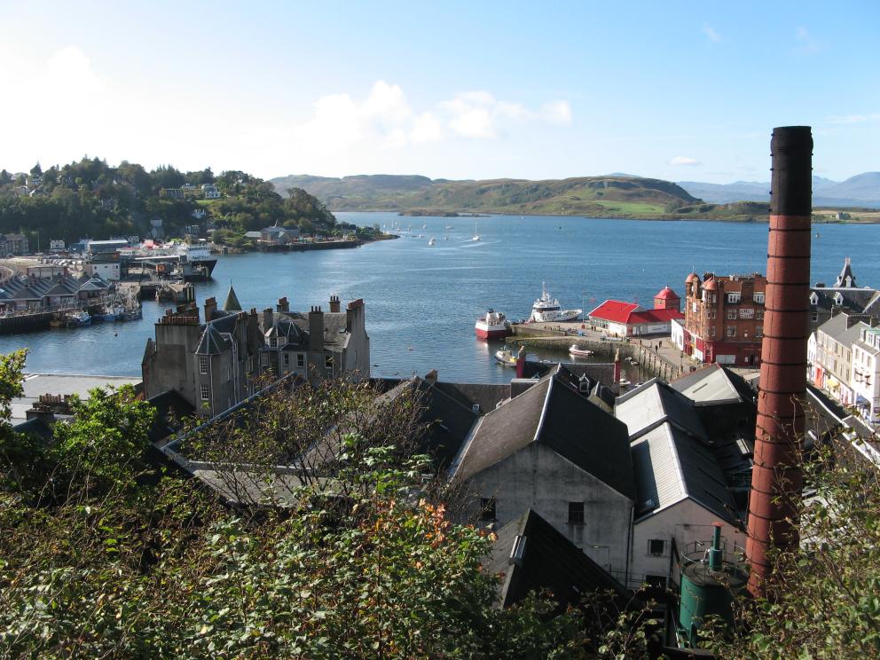 A view looking over the town to Oban Bay