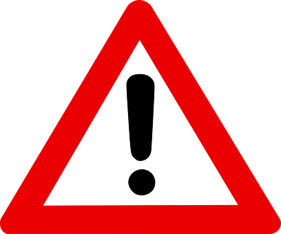 warning sign - a red triangle with exclamation mark