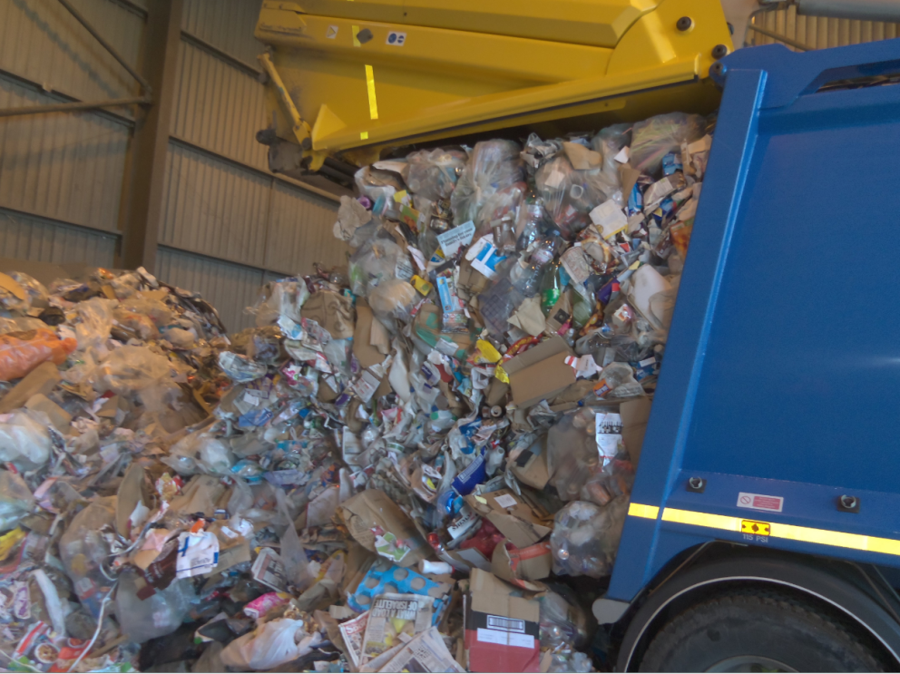 lorry offloading household waste