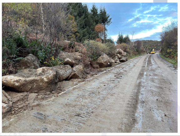 Ardfern landslip - work continues to clear 6,000 of debris from the road