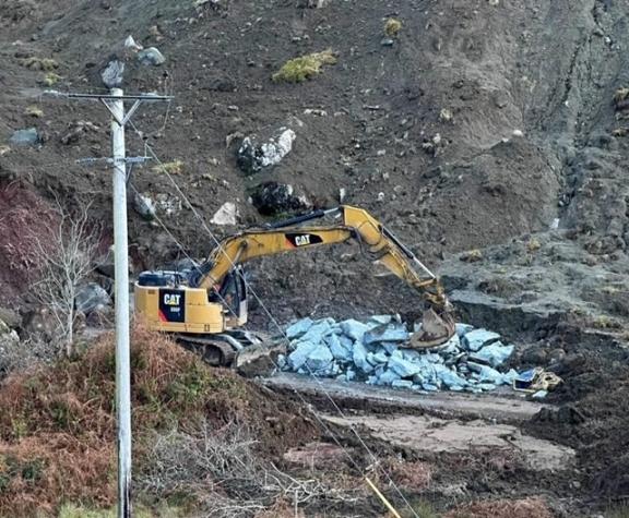 Remains of a boulder at Ardfern landslip - 4th November 2023