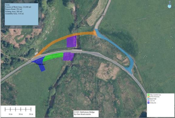 Glen Lean Bridge - new alignment of road at Balliemore Bridge