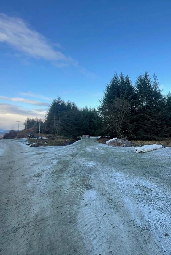 A816 landslip at Ardfern - 4th December - new road from the Kilmartin end