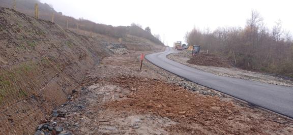 Current view of road and upslope