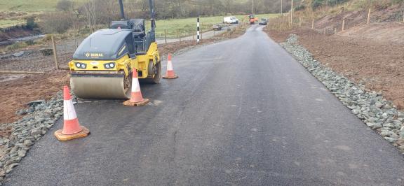 New lowered road alignment and improved drainage