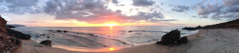 Beach at Kilkenzie, South Kintyre, at sunset