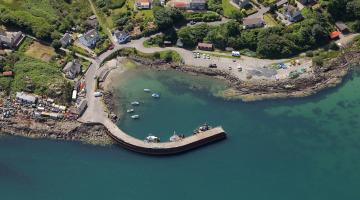 Bird's eye view of a harbour