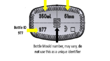 Etching on base of bottle