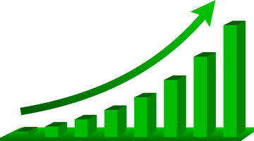 A stock image of a graph showing growth