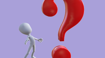 A stylised person looks up at a red question mark