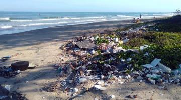 litter on a beach