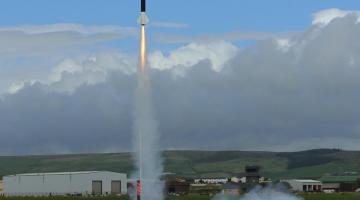 small rocket being launched