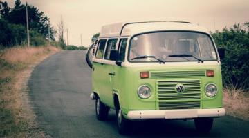 Green camper van