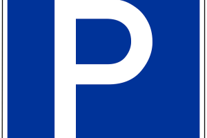 Blue Parking P Sign