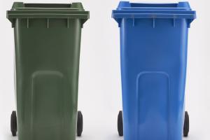  green and blue waste bin
