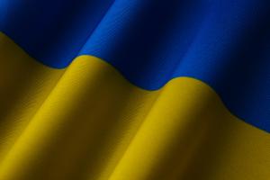 The blue and yellow colours of the Ukrainian flag