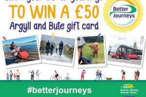 Image shows different photos of people on bikes and on bus with the words share your better journeys to win a prize 