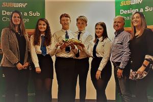 A picture of the Dunoon Grammar School pupils who won the Subway competition