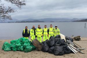 A picture of the litter-picking team