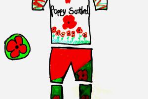 drawing of football strip designed by school pupils